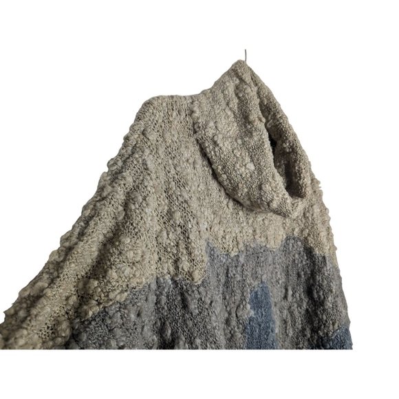 Lady Lilly Vintage cowl neck‎ gray, blue, beige unique women's sweater 38 sz M - Picture 3 of 12